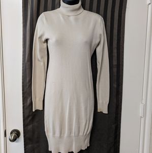 Say What Cream turtleneck long sleeve dress
